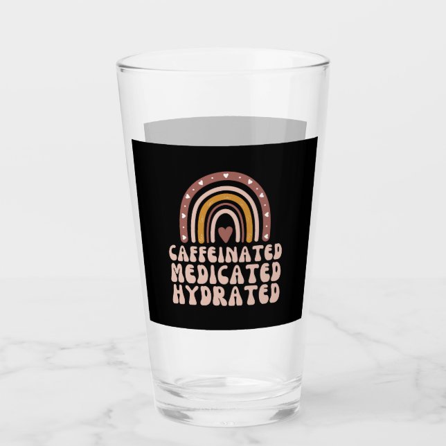 Kaffeinerad medicinsk Hydrated Funny Nurse Teacher Glaskopp (Framsida)