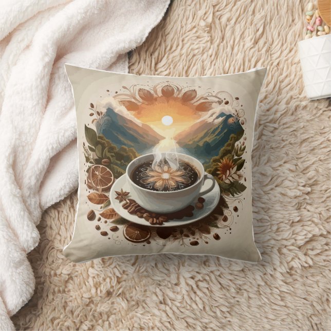 Kaffeinerade bliss: A Coffee Älskare Delight Kudde (Filt)