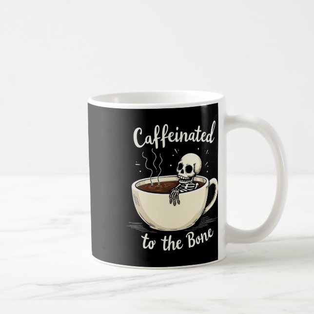 Kaffeinerat i Bon Funny Skeleton-kaffe Älskare Kaffemugg (Höger)