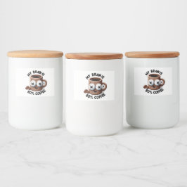 Kaffeinerat i Tecknad Mugg Mat Etiketter