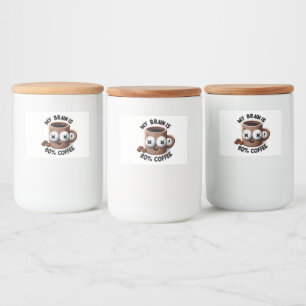 Kaffeinerat i Tecknad Mugg Mat Etiketter