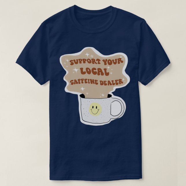 Kaffeinhandlare Sticker T Shirt (Design framsida)