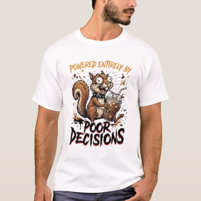 Kaffeiniserad Kaos Gremlin - Rolig Iced Coffee  T Shirt (Framsida)