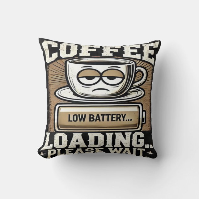 Kaffeinläsning.. nästan vakna. kudde (Framsida)