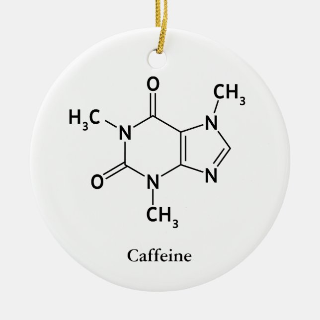 Kaffeinmolekylkemi Cute Coffee Älskare Julgransprydnad Keramik (Framsidan)