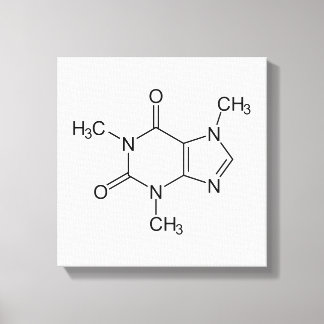Kaffeinmolekylkemiskt koffeinatomer canvastryck