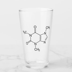 Kaffeinmolekylkemiskt koffeinatomer glaskopp
