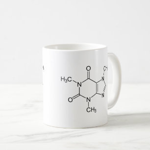 Kaffeinmolekylkemiskt koffeinatomer kaffemugg