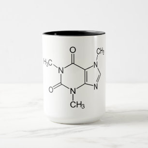 Kaffeinmolekylkemiskt koffeinatomer mugg