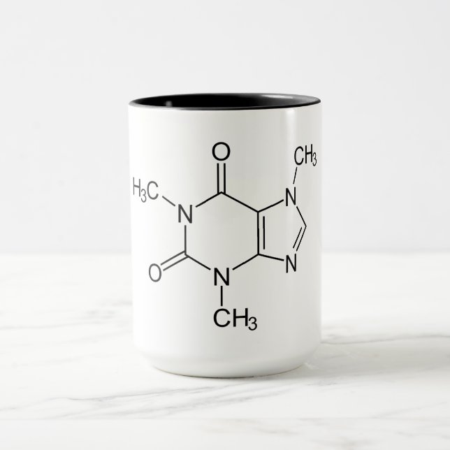 Kaffeinmolekylkemiskt koffeinatomer mugg (Center)