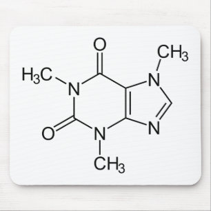 Kaffeinmolekylkemiskt koffeinatomer musmatta