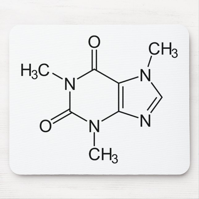 Kaffeinmolekylkemiskt koffeinatomer musmatta (Framsidan)