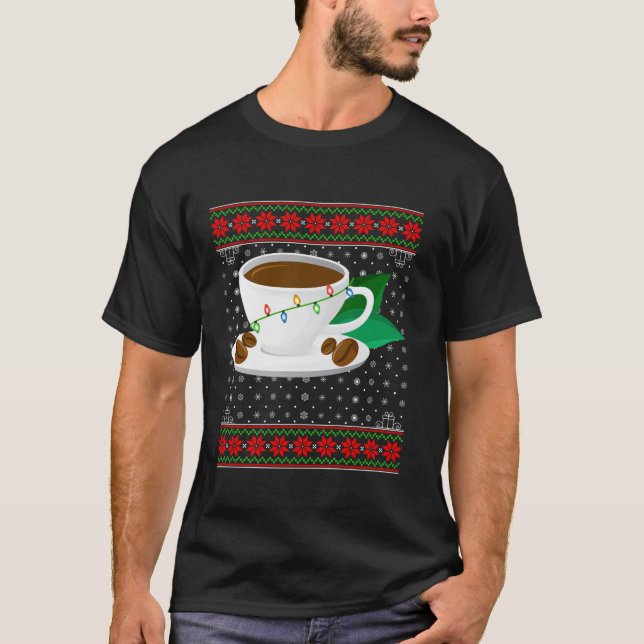 Kaffejul Ljus Ugly Sweater Stil Santa C T Shirt (Framsida)