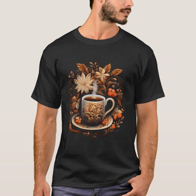 Kaffejulgrafik för manar kvinnor, långa S T Shirt (Framsida)
