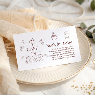 Kaffekafé Bebe Brewing Bok för Baby Shower Tilläggskort