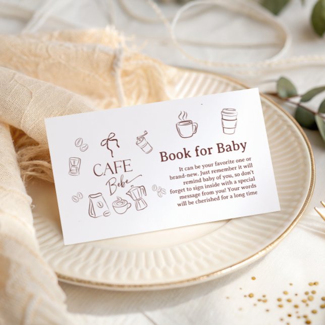 Kaffekafé Bebe Brewing Bok för Baby Shower Tilläggskort (Skapare uppladdad)