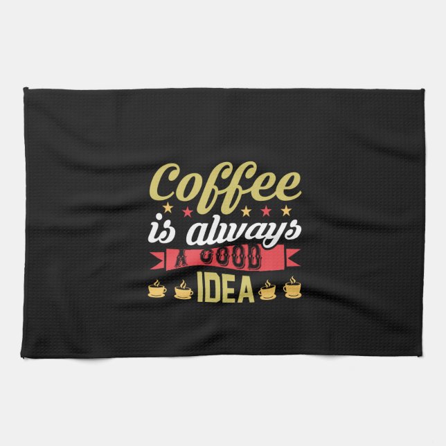 Kaffekaffe är alltid en Bra idé Kökshandduk (Horisontell)