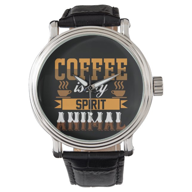 Kaffekaffe är mitt andningsdjur armbandsur (Framsida)