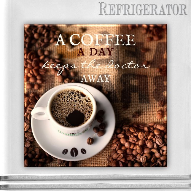 Kaffekaffe, Cute Magnet (Magnet featuring a coffee themed design. A lovely gift for any coffee lover. Add your own quote)