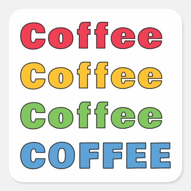 Kaffekaffe Fyrkantigt Klistermärke (Framsida)