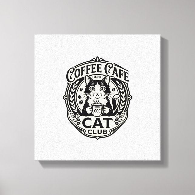 Kaffekaffe Katt Rolig Katt Grafisk - Kaffe Kaffe K Canvastryck (Framsida)