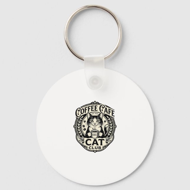 Kaffekaffe Katt Rolig Katt Grafisk - Kaffe Kaffe K Nyckelring (Framsida)