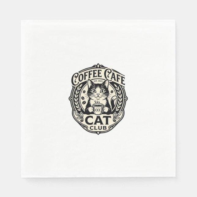 Kaffekaffe Katt Rolig Katt Grafisk - Kaffe Kaffe K Pappersservett (Framsidan)