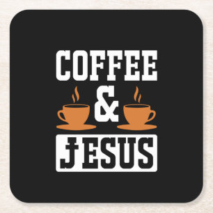 Kaffekaffe och Jesus Underlägg Papper Kvadrat