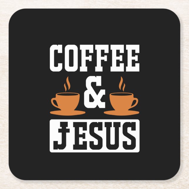 Kaffekaffe och Jesus Underlägg Papper Kvadrat (Framsidan)