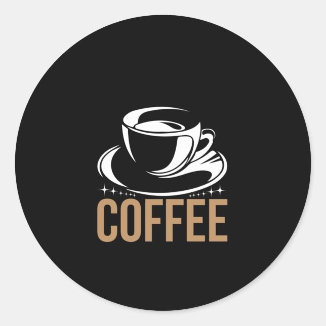 Kaffekaffe Runt Klistermärke (Framsida)