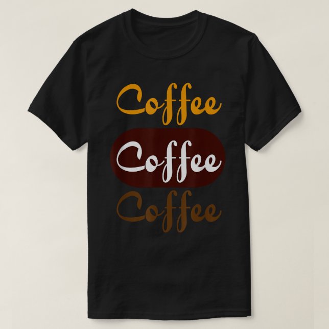 Kaffekaffe, teckenteckenstil t shirt (Design framsida)