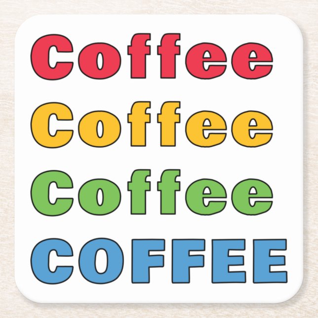 Kaffekaffe Underlägg Papper Kvadrat (Framsidan)