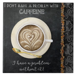 Kaffekaffeine Cappuccino Heart Art Coffee Shop Kakelplatta