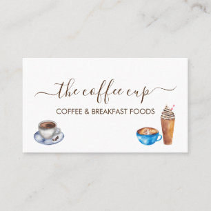 Kaffekaffekaffe - Restaurant Watercolor Handskrift Visitkort