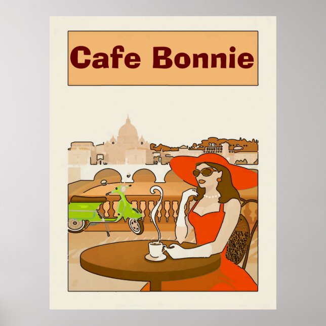 Kaffekaffekaffe Vintage Dam Poster (Framsidan)
