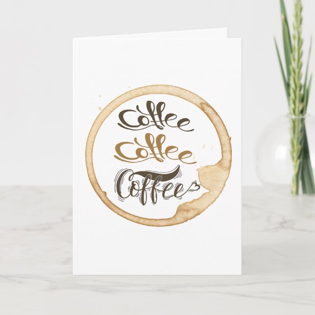 Kaffekaffekaffekortet för inmatat gratulationskort kort (Framsida)