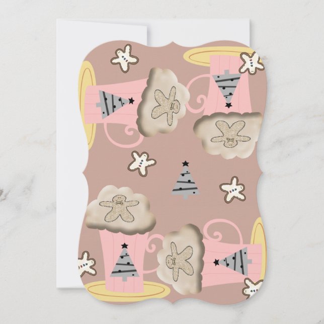 Kaffekaffekort Cappuccino - platta hälsningskort Kort (Framsida)