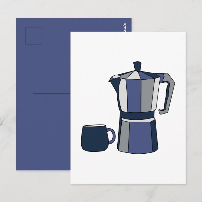 Kaffekanna Kaffemug  Vykort (Fram/baksida)