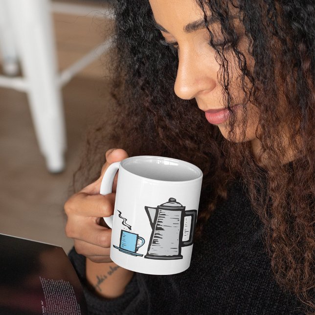 Kaffekanna och ångande kopp (Skapare uppladdad)