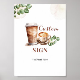 Kaffekärlek bryggs Anpassad partiskylt Poster