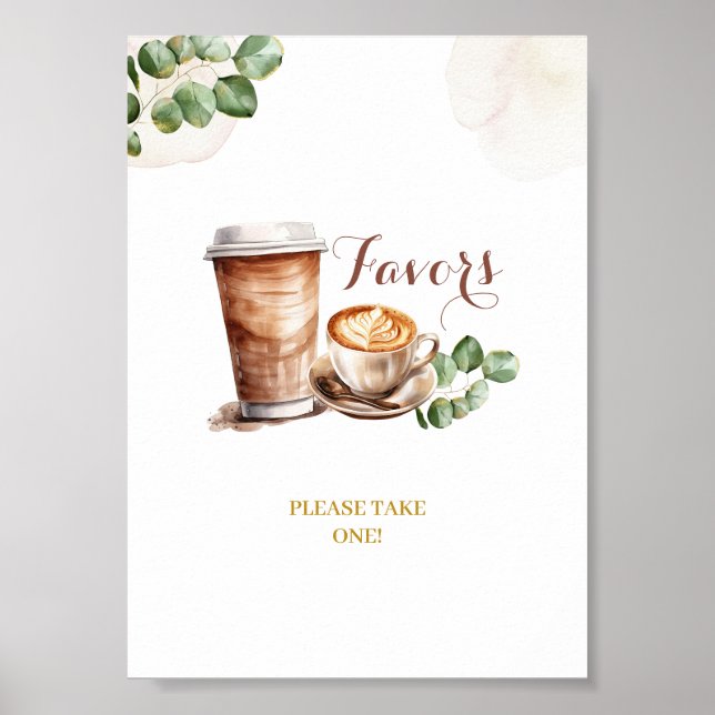 Kaffekärlek bryggs Fördelar Partiskylt Poster (Framsidan)