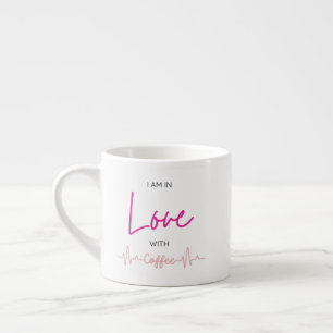 kaffekärlek söt kärlek med kaffepuls design espressomugg