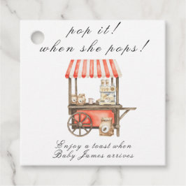 Kaffekärra Baby Shower - Poppa! När hon poppar! Gåvor Etiketter