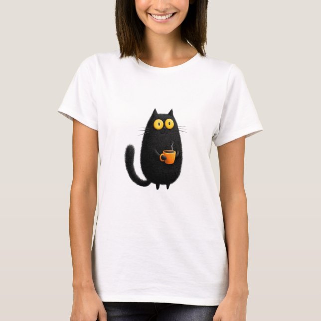 Kaffekat, foderkatt t shirt (Framsida)