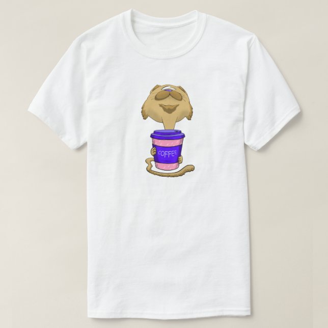 Kaffekat med hög huvud t shirt (Design framsida)