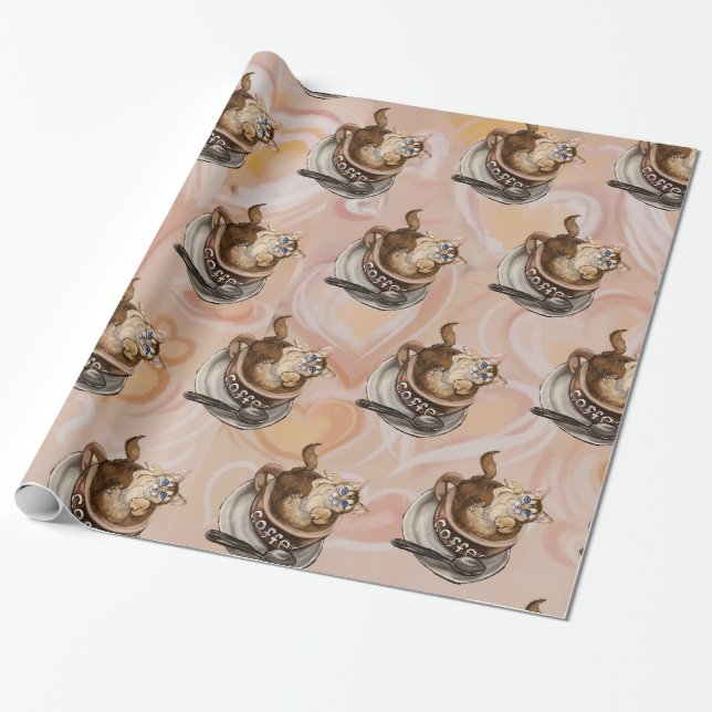 Kaffekat Presentpapper (Utrullad)