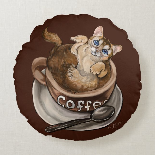 Kaffekat Rund Kudde (Framsidan)