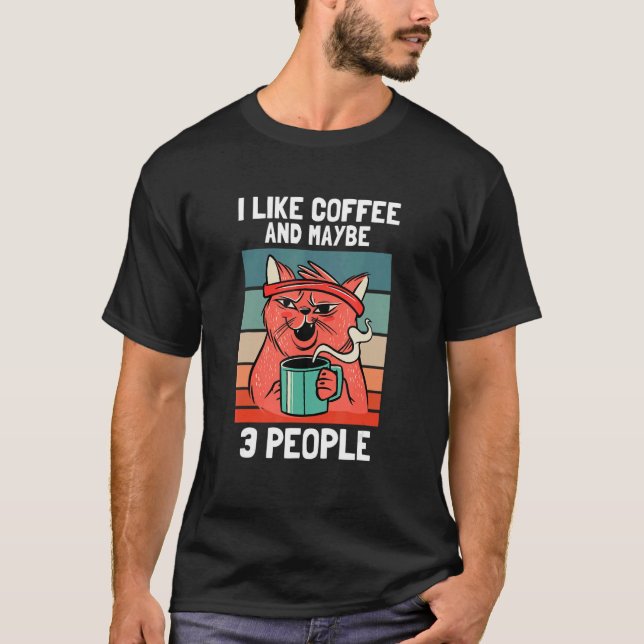 kaffekatt jamar morgonhumor vänner t shirt (Framsida)