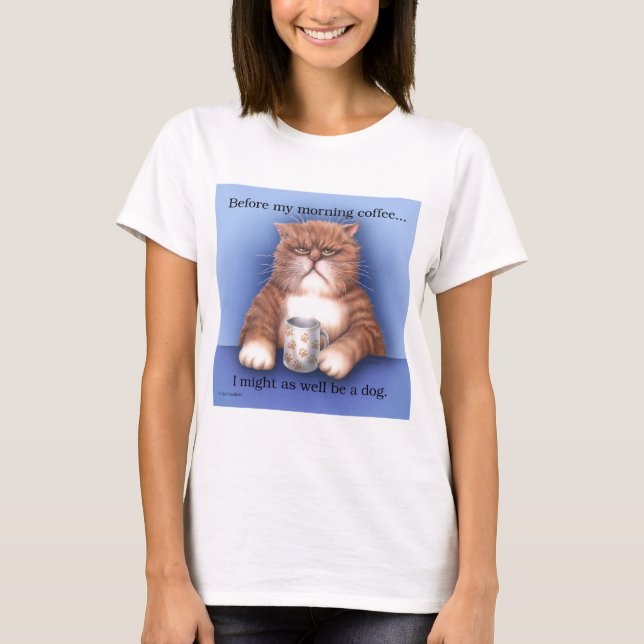 Kaffekatt Tee Shirt (Framsida)