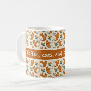 Kaffekatter och mysiga morgnar Naiv konststil Kaffemugg